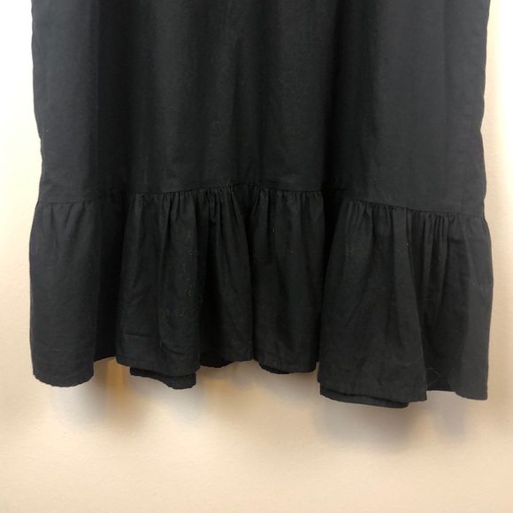 LUCKY Brand Lace Up Poplin Black Ruffle Lightweight Flowy Black M EUC Mini Dress - Picture 11 of 16